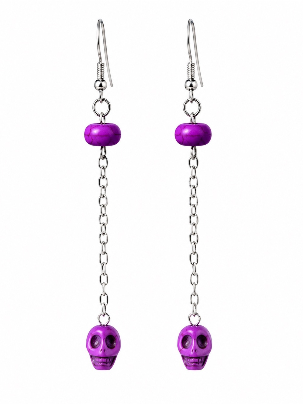 Stone skull earrings
